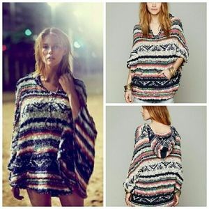 FreePeople Multicolored Bubble Tea Poncho XS